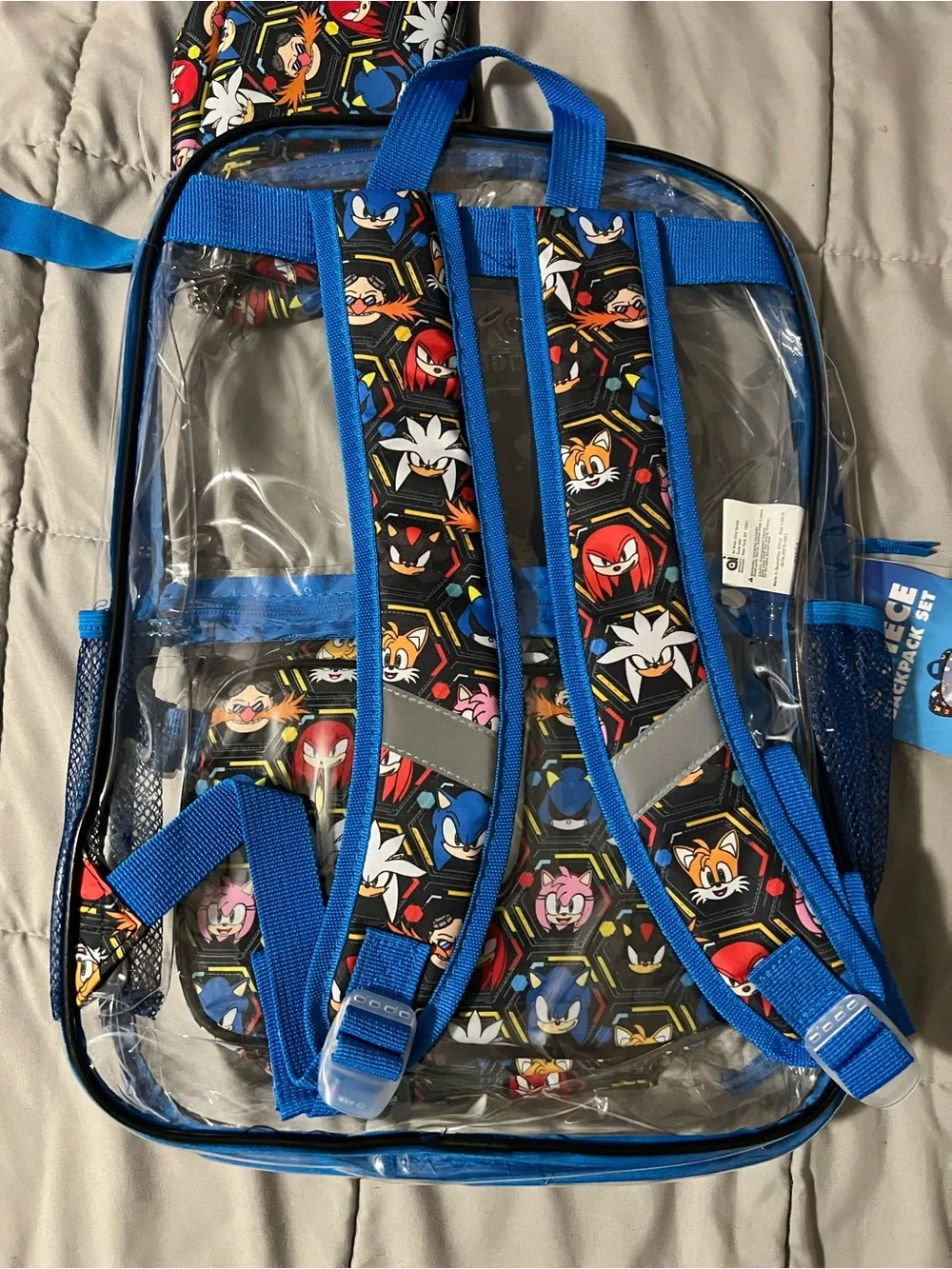 Sonic Clear 17 inch Backpack and Lunch Bag 3 Piece Set
